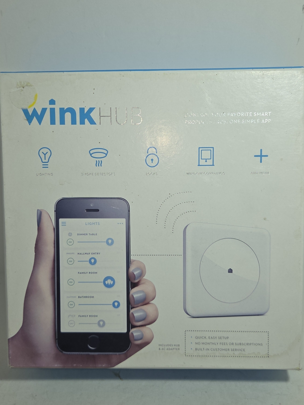Wink Hub Smart Home Controller Box PWHUB-WH01 White